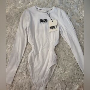 Ragged Priest White Bodysuit (long sleeve with cut-outs)